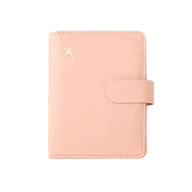 RFID Blocking Waterproof Leather Passport Holder Travel Credit Card Wallet Passport Book for Women Men Buckle Passport Cover