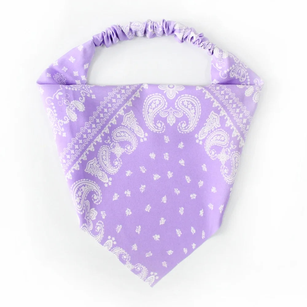 Kuromi Hair accessories woman Floral Print Hair Scarf Bohemia Bandana Elastic Band Triangle Scarf Kerchief Women Girl Headscarf