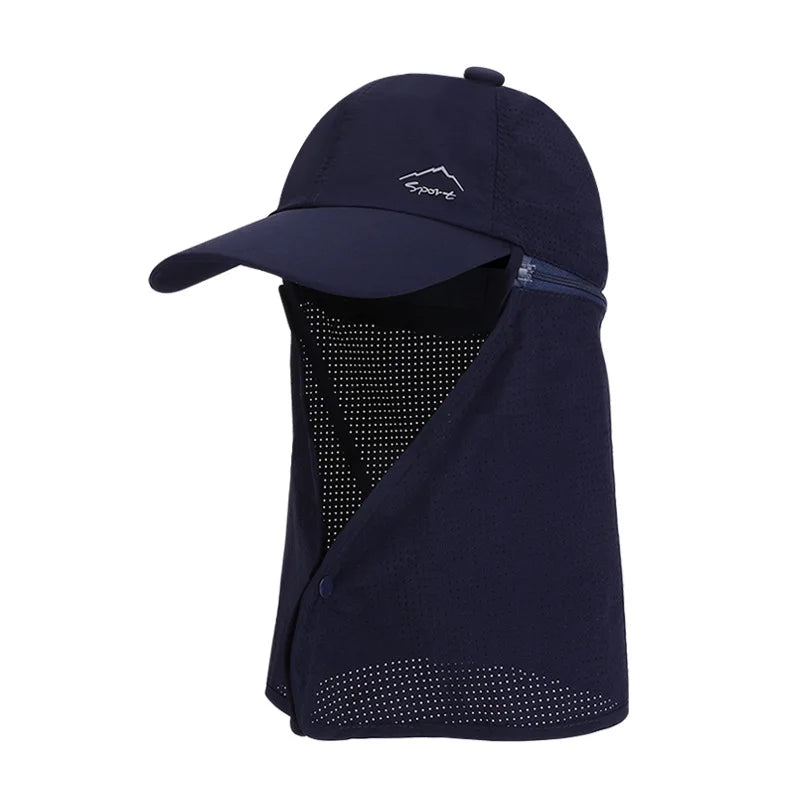 9237 Summer Sunscreen Hat Men's Mountaineering Fishing Speed Drying Fisherman's Hat Outdoor with Shawl Baseball Hat Women