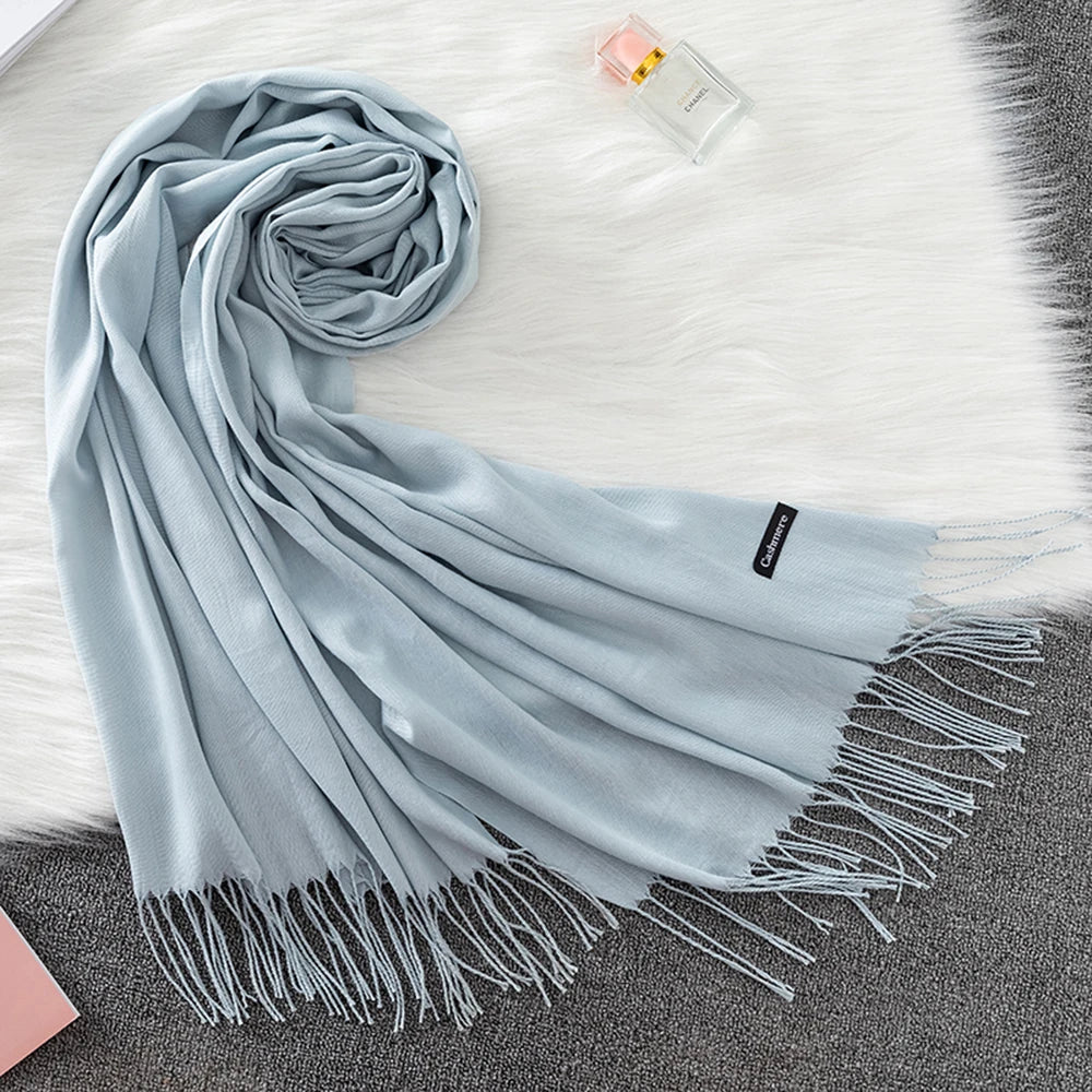Fashion Solid Scarf Women Cashmere Soft Winter Warm Scarves Hijab Female Long Headband Shawl Wraps Bandana Foulard 2022 Echarpe