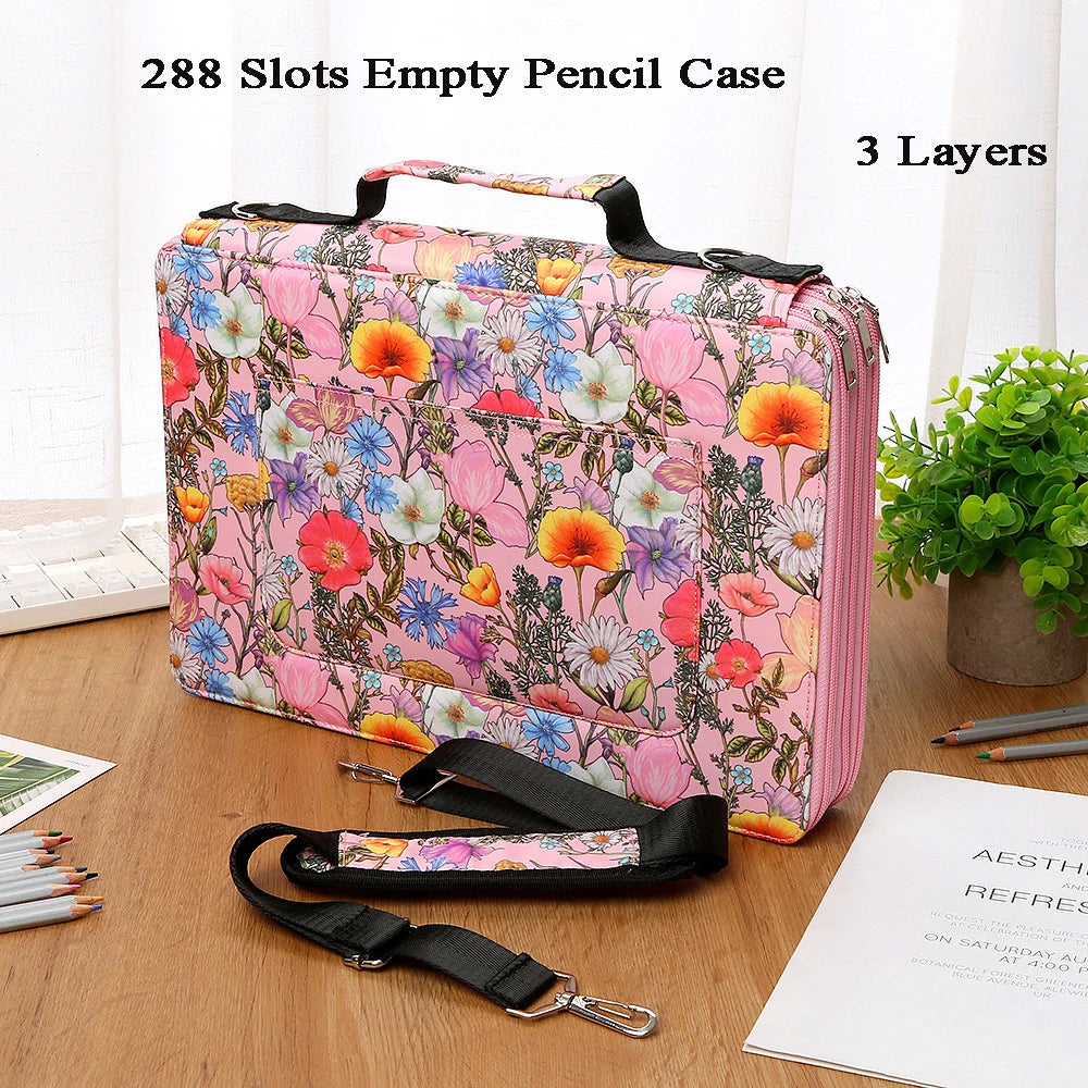 288/384/480 Slots Pencil Case School Pencilcase for Girls Stationery Organizer Bag Large Capacity Pen Box Office Pouch Supplies