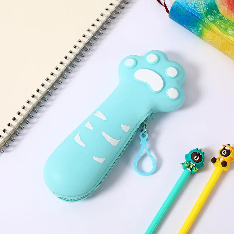Cute Pencil Case Kawaii Fruit Candy Color Silicone Coin Purse Jelly Coin Purse Key Wallet Earphone Organizer Storage Box Pocket