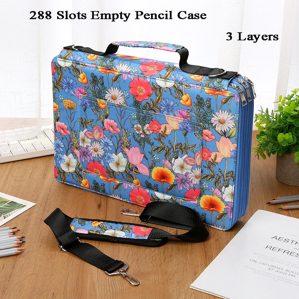 288/384/480 Slots Pencil Case School Pencilcase for Girls Stationery Organizer Bag Large Capacity Pen Box Office Pouch Supplies