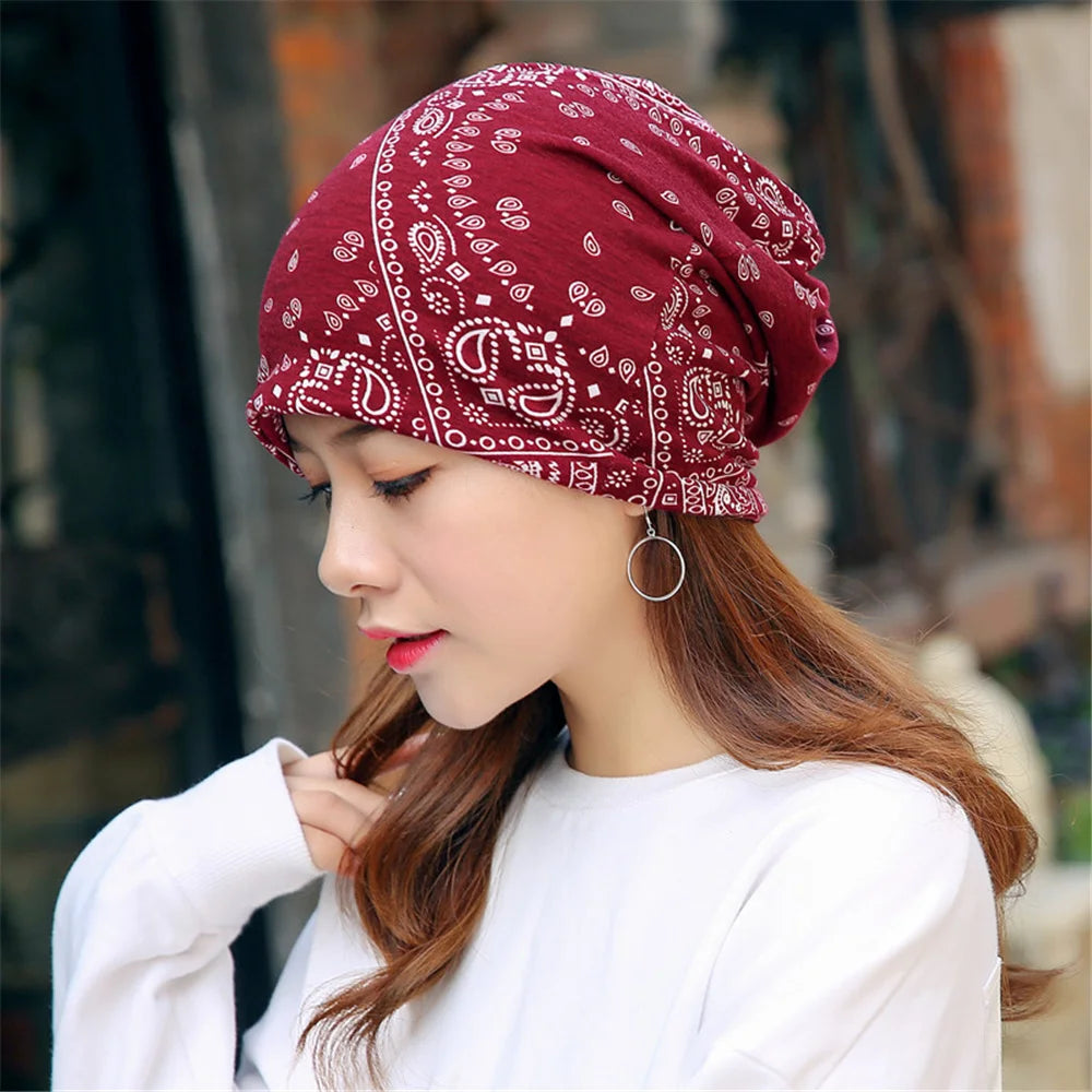 Spring Women Hat Warm Beanie Hats Cap Turban Tube Bandana Headband Outdoor Head Face Scarf Neck Warmer Collar Headwear Kerchief