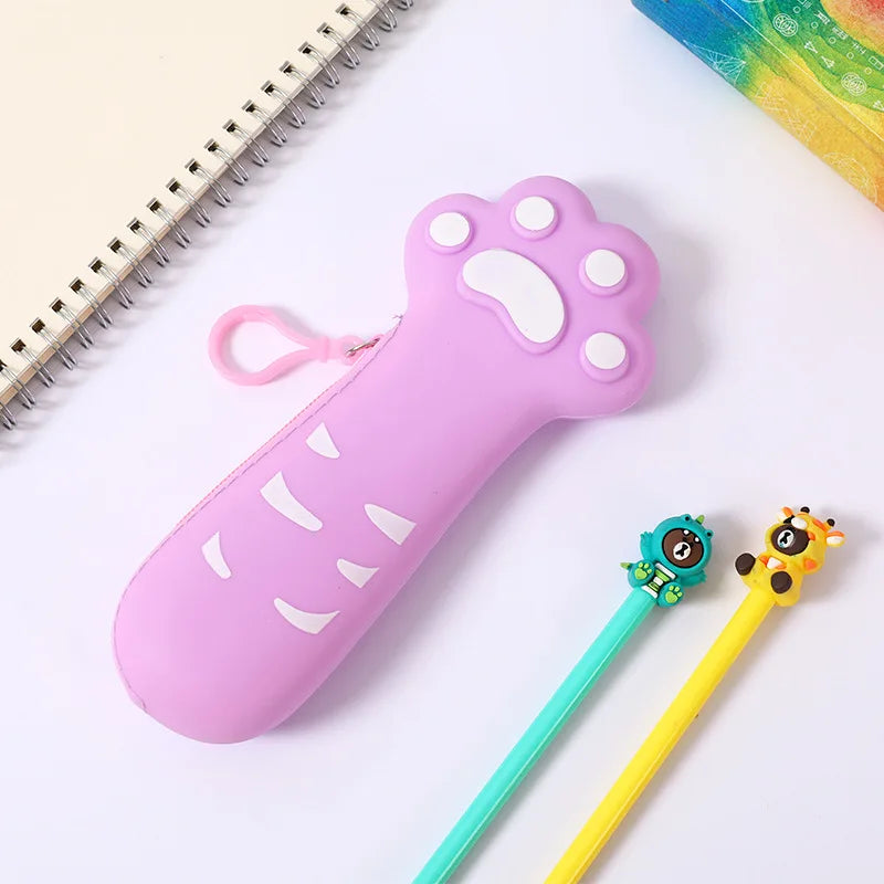Cute Pencil Case Kawaii Fruit Candy Color Silicone Coin Purse Jelly Coin Purse Key Wallet Earphone Organizer Storage Box Pocket