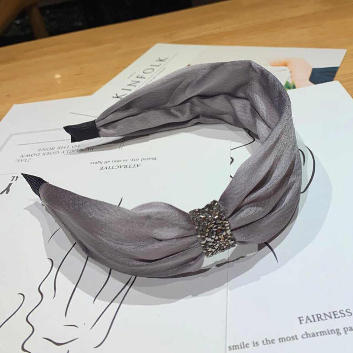 New Fashion Women Headband Solid Color Rhinestone Hairband Temperament High Quality Hair Accessories Wholesale Headwear