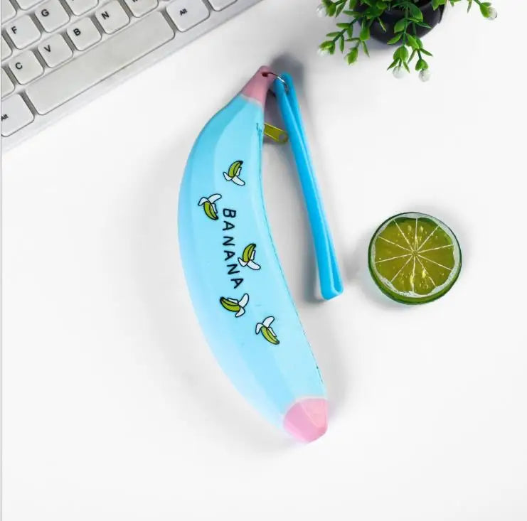 Cute Pencil Case Kawaii Fruit Candy Color Silicone Coin Purse Jelly Coin Purse Key Wallet Earphone Organizer Storage Box Pocket