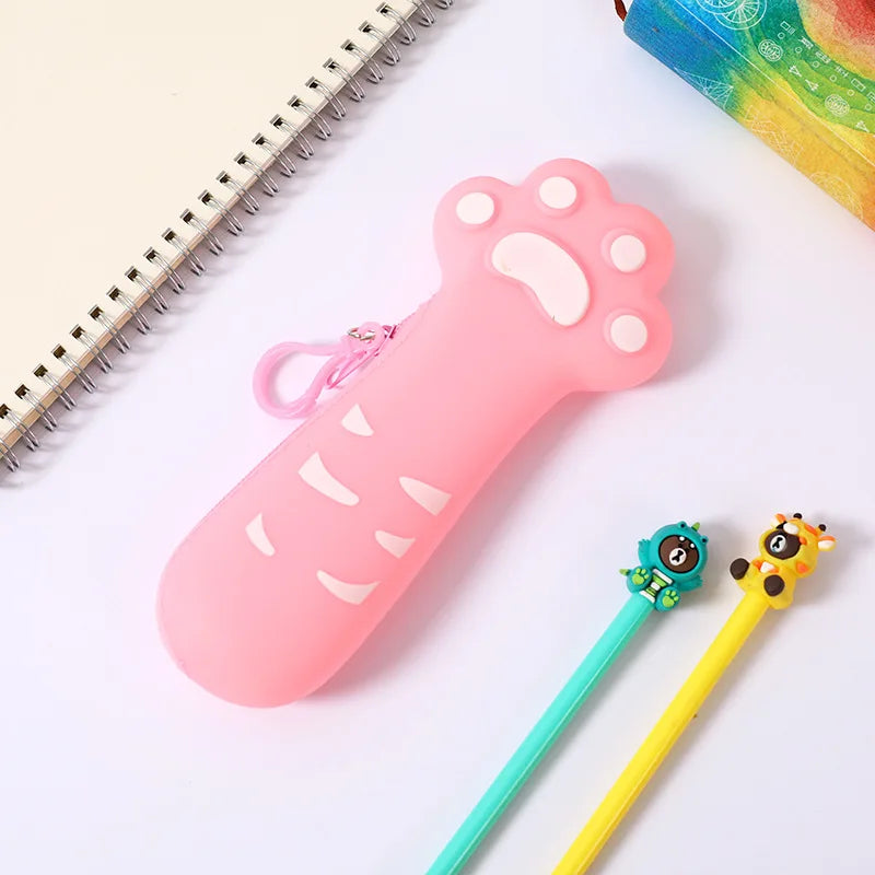 Cute Pencil Case Kawaii Fruit Candy Color Silicone Coin Purse Jelly Coin Purse Key Wallet Earphone Organizer Storage Box Pocket