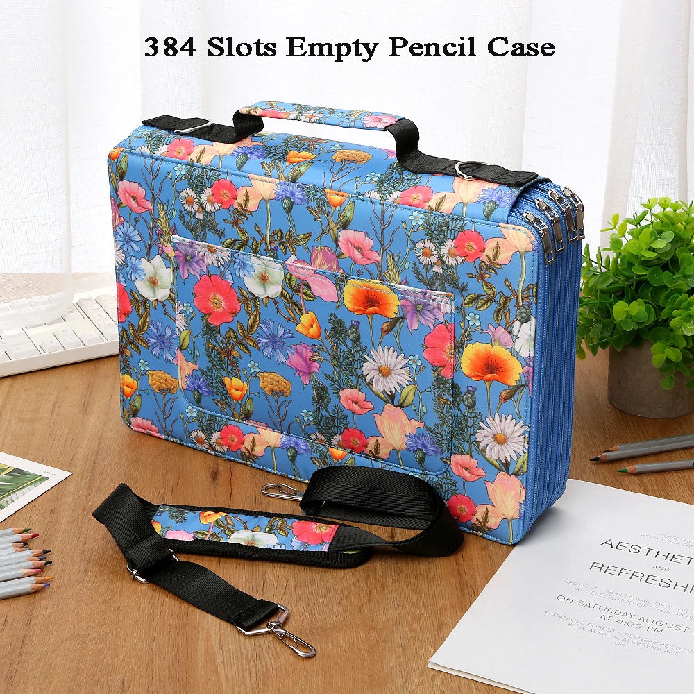 288/384/480 Slots Pencil Case School Pencilcase for Girls Stationery Organizer Bag Large Capacity Pen Box Office Pouch Supplies