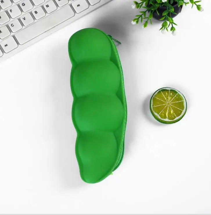 Cute Pencil Case Kawaii Fruit Candy Color Silicone Coin Purse Jelly Coin Purse Key Wallet Earphone Organizer Storage Box Pocket