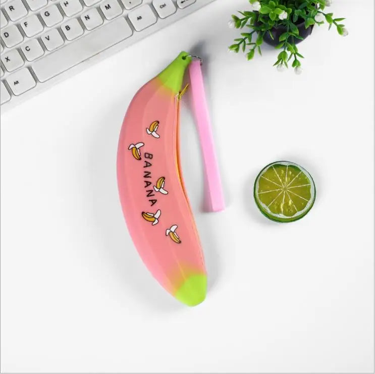 Cute Pencil Case Kawaii Fruit Candy Color Silicone Coin Purse Jelly Coin Purse Key Wallet Earphone Organizer Storage Box Pocket