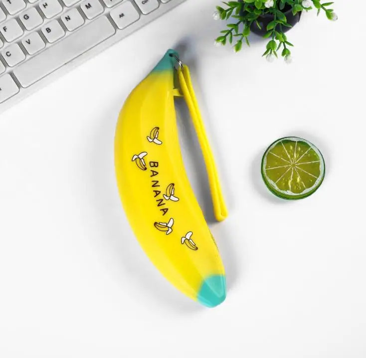 Cute Pencil Case Kawaii Fruit Candy Color Silicone Coin Purse Jelly Coin Purse Key Wallet Earphone Organizer Storage Box Pocket