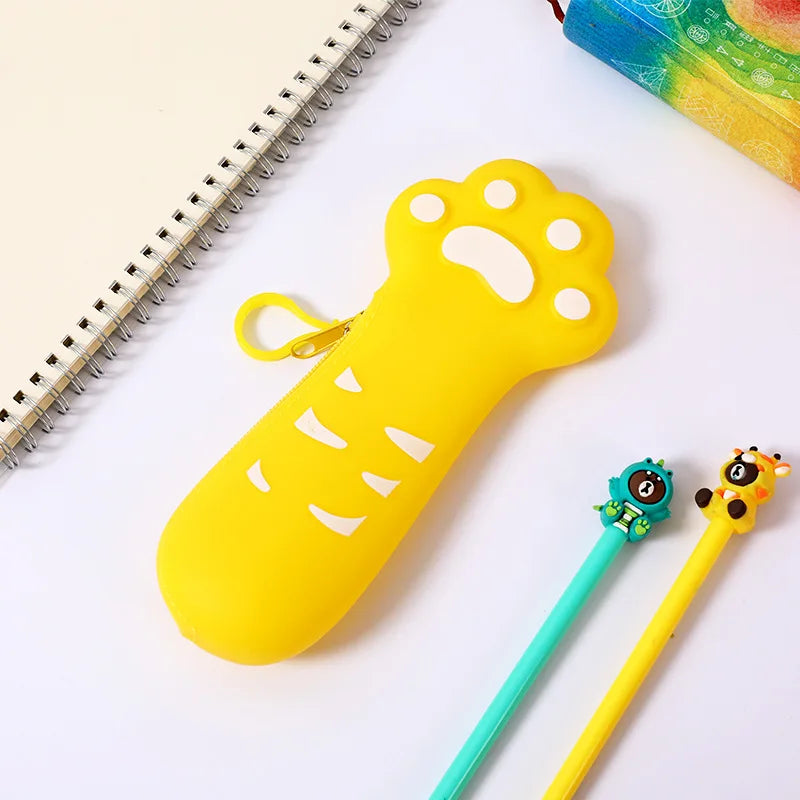 Cute Pencil Case Kawaii Fruit Candy Color Silicone Coin Purse Jelly Coin Purse Key Wallet Earphone Organizer Storage Box Pocket