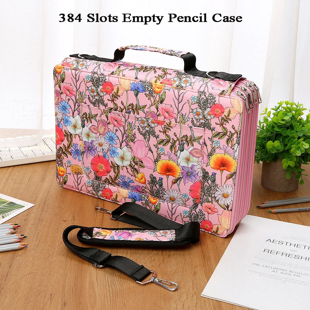 288/384/480 Slots Pencil Case School Pencilcase for Girls Stationery Organizer Bag Large Capacity Pen Box Office Pouch Supplies
