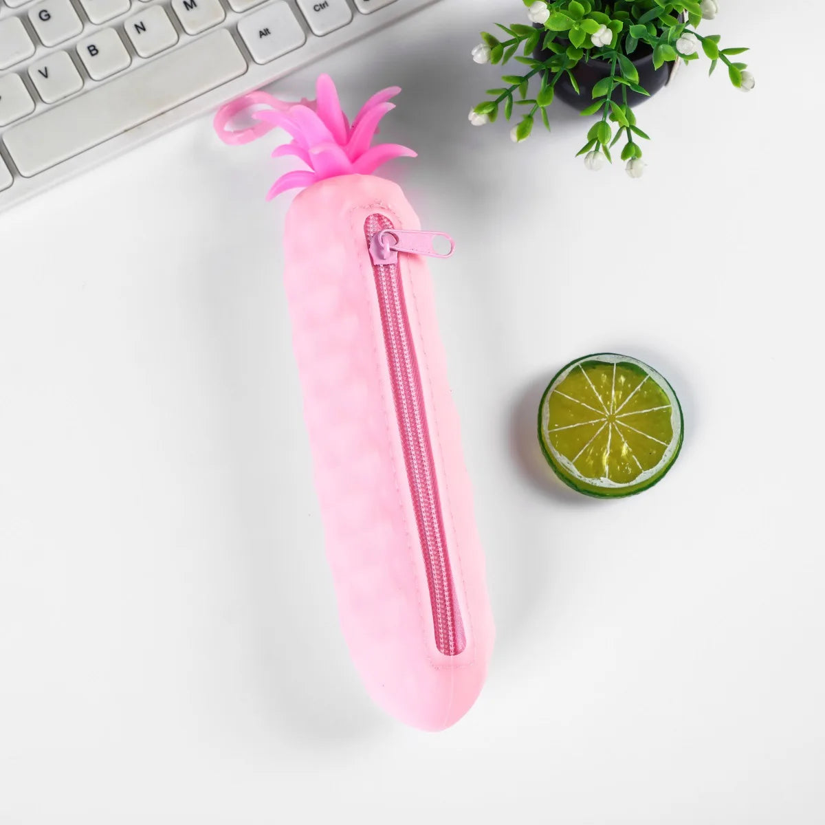 Cute Pencil Case Kawaii Fruit Candy Color Silicone Coin Purse Jelly Coin Purse Key Wallet Earphone Organizer Storage Box Pocket