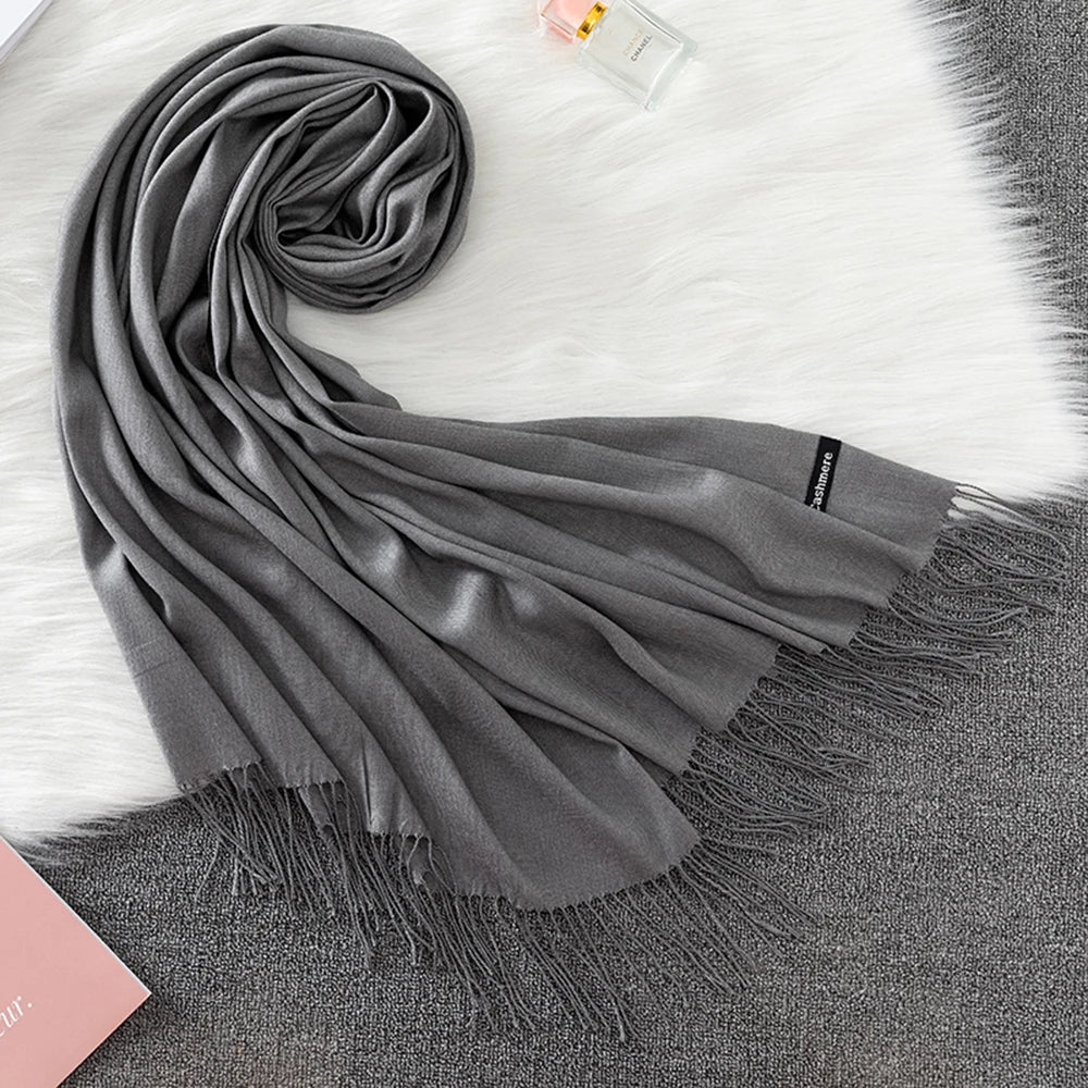 Fashion Solid Scarf Women Cashmere Soft Winter Warm Scarves Hijab Female Long Headband Shawl Wraps Bandana Foulard 2022 Echarpe