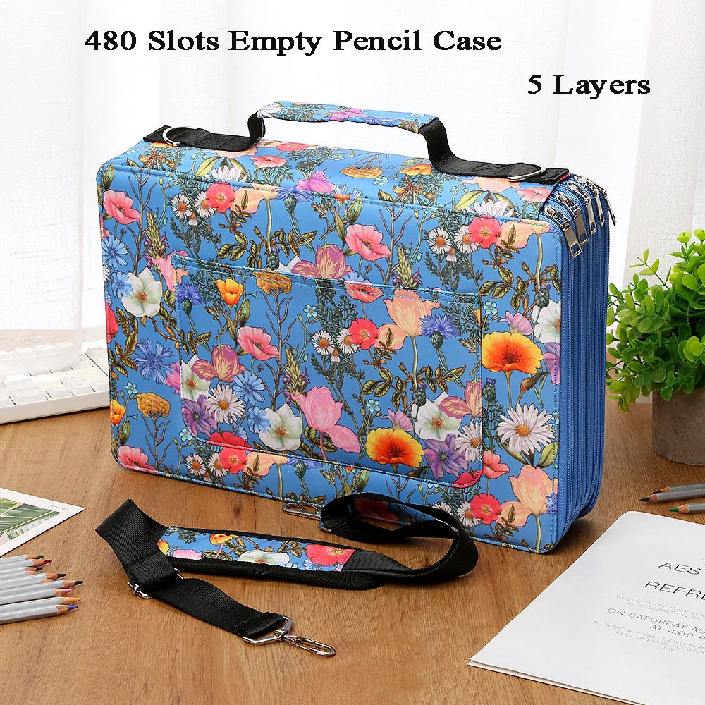 288/384/480 Slots Pencil Case School Pencilcase for Girls Stationery Organizer Bag Large Capacity Pen Box Office Pouch Supplies