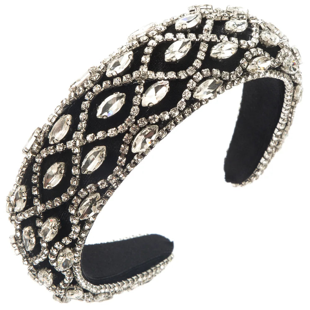 Ins Fashion Gold/Silver Pearl Hair Band Luxury Baroque Rhinestone Headband Girls Sweet Headwear Hair Accessories Wholesale