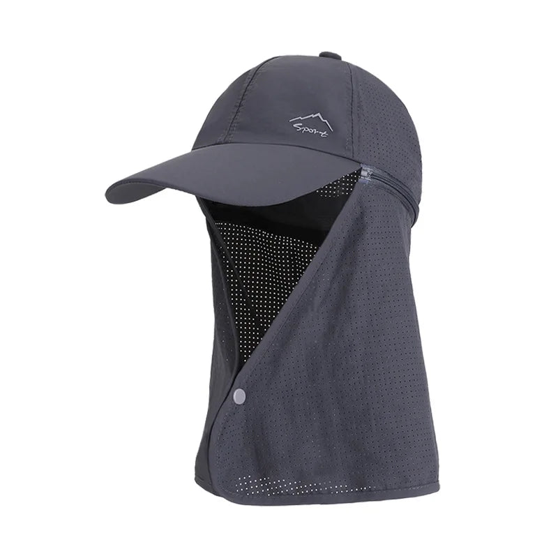 9237 Summer Sunscreen Hat Men's Mountaineering Fishing Speed Drying Fisherman's Hat Outdoor with Shawl Baseball Hat Women