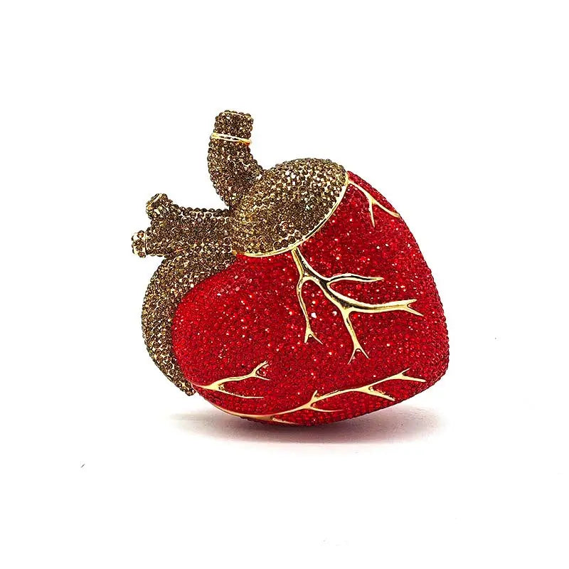 Chic clutches women evening party bag diamonds crystal clutch heart beat purses bag crystal purses