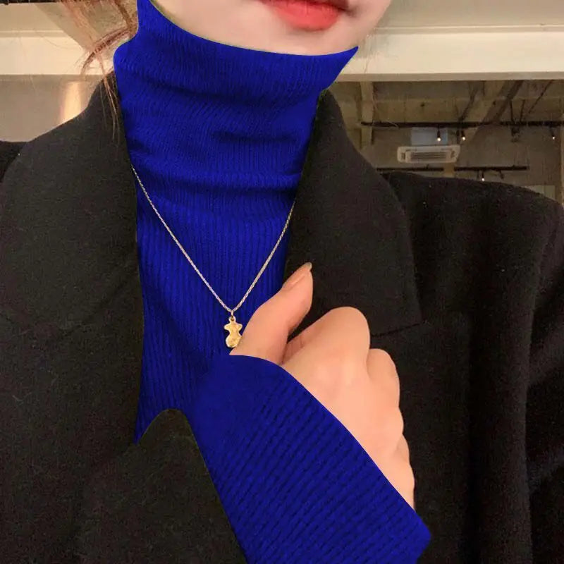 Fashion Solid Color Slim Turtleneck Sweater 2026 Autumn Winter New Casual Versatile Warm Pullovers Long Sleeves Women's Clothing