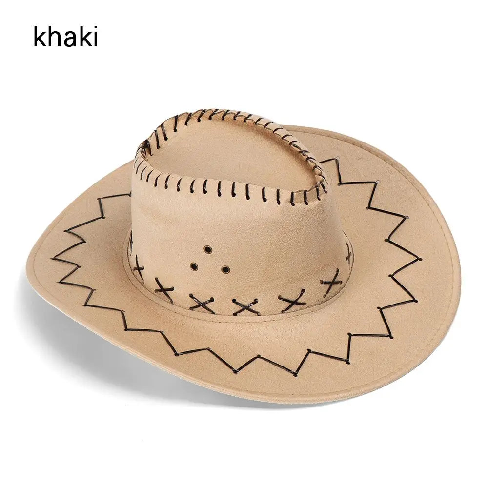 Unisex Cowboy Hat Suede Fashion Cowboy Cap Womens Mens Hat Practical Wild West Fancy Dress Hot Sale Western Headwear Cap