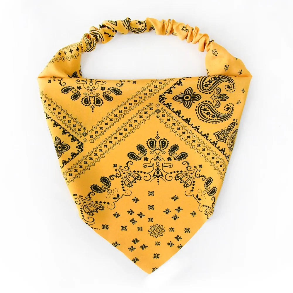 Kuromi Hair accessories woman Floral Print Hair Scarf Bohemia Bandana Elastic Band Triangle Scarf Kerchief Women Girl Headscarf