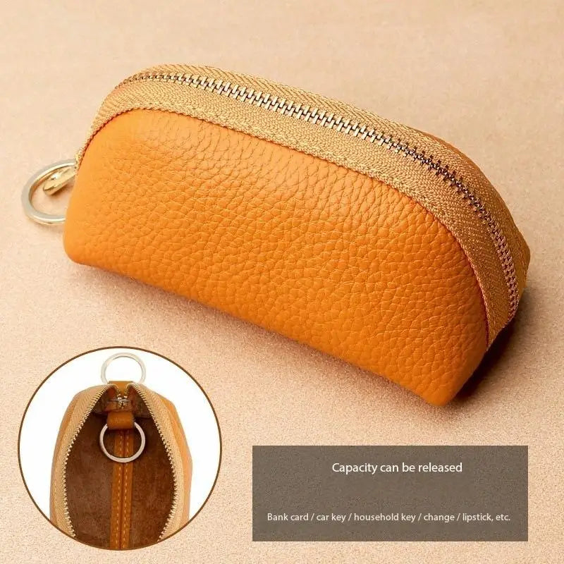 PU Leather Car Key Case Men Women Wallets Housekeeping Keys Covers Zipper Storage Pouch Card Bags
