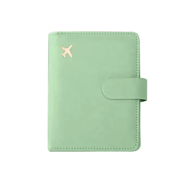 RFID Blocking Waterproof Leather Passport Holder Travel Credit Card Wallet Passport Book for Women Men Buckle Passport Cover
