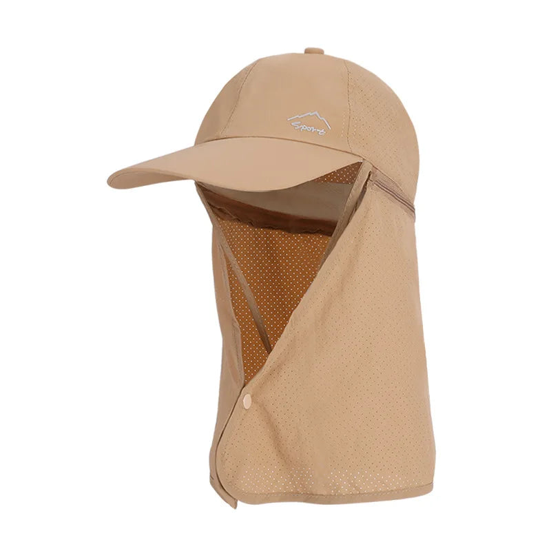 9237 Summer Sunscreen Hat Men's Mountaineering Fishing Speed Drying Fisherman's Hat Outdoor with Shawl Baseball Hat Women
