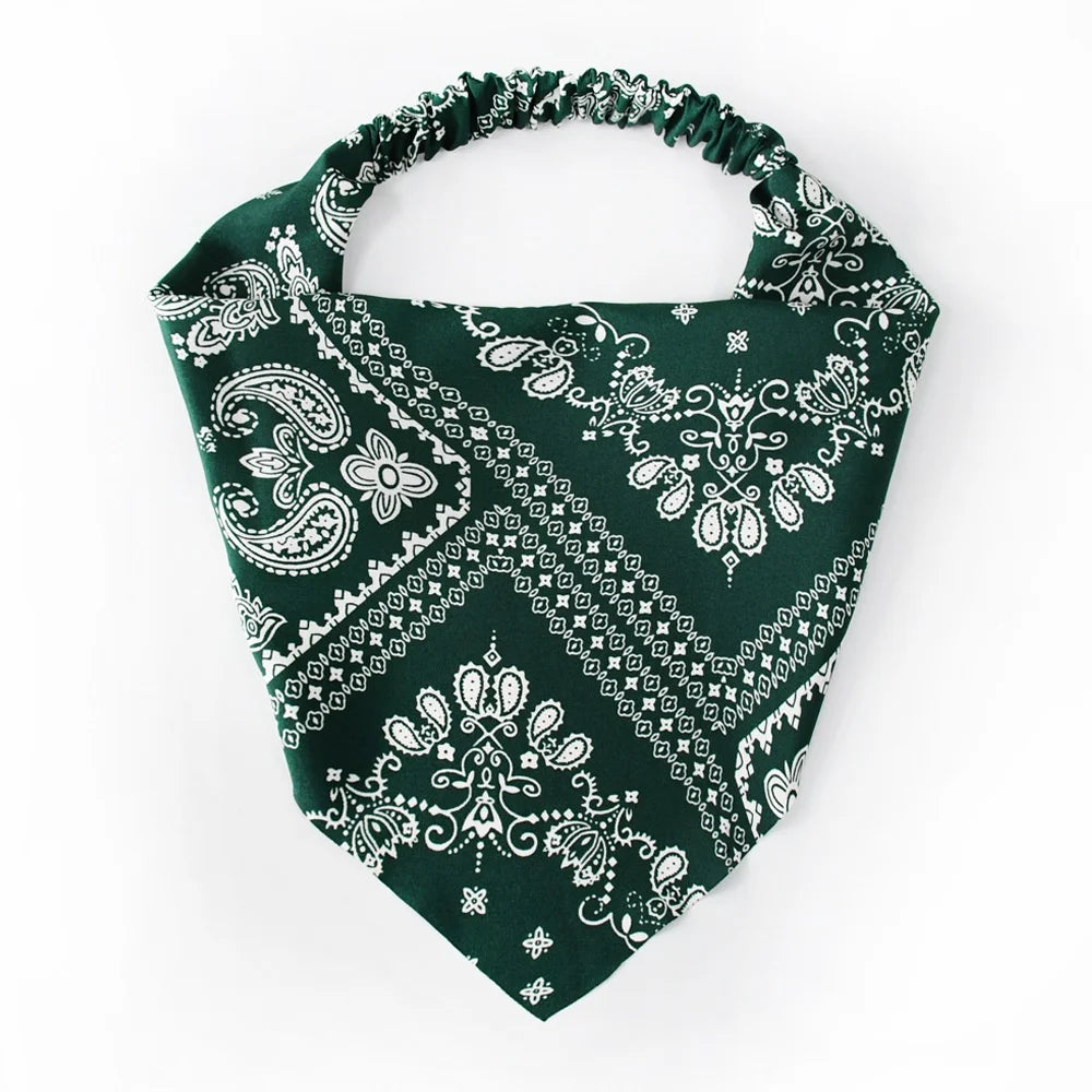 Kuromi Hair accessories woman Floral Print Hair Scarf Bohemia Bandana Elastic Band Triangle Scarf Kerchief Women Girl Headscarf