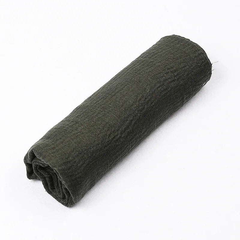 180*90cm Women Muslim Crinkle Hijab Scarf Femme Musulman Cotton Linen Solid Headscarf Islamic Hijab Shawls and Wraps Wholesale