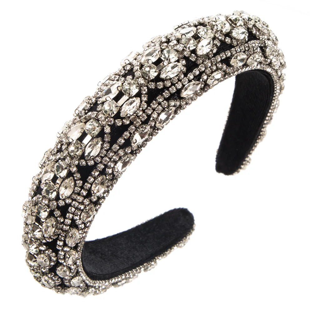Ins Fashion Gold/Silver Pearl Hair Band Luxury Baroque Rhinestone Headband Girls Sweet Headwear Hair Accessories Wholesale