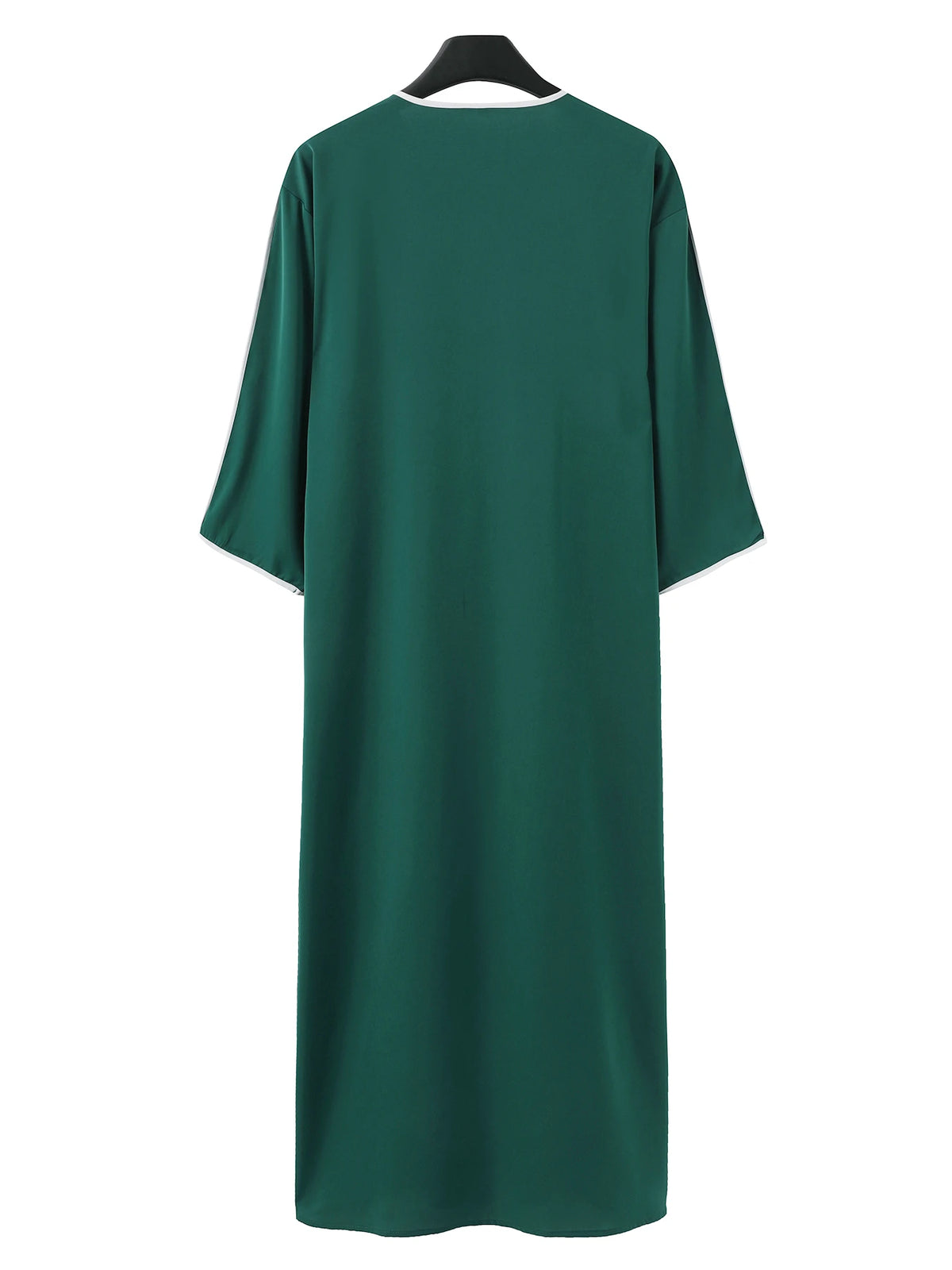 Men's Islamic Loose Abaya Short Sleeve Embroidered Moroccan Arabic Style Traditional Muslim Clothing for Men