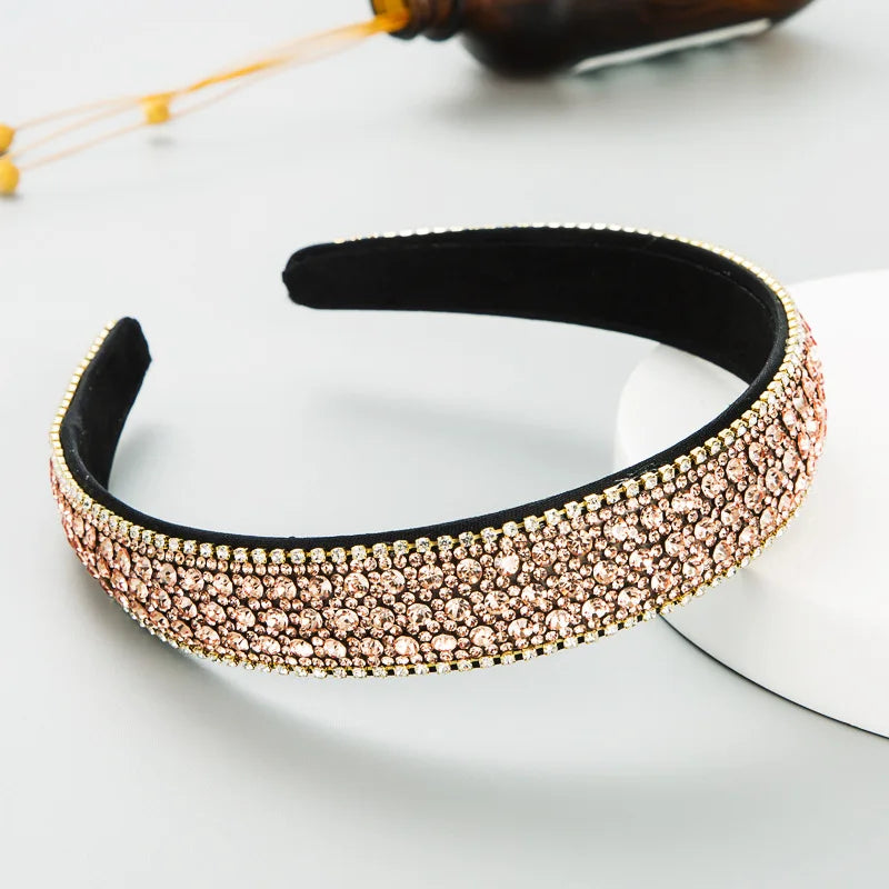 Ins Fashion Gold/Silver Pearl Hair Band Luxury Baroque Rhinestone Headband Girls Sweet Headwear Hair Accessories Wholesale