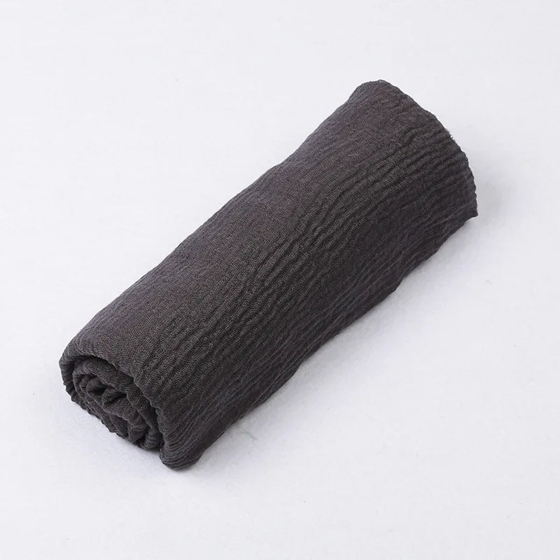 180*90cm Women Muslim Crinkle Hijab Scarf Femme Musulman Cotton Linen Solid Headscarf Islamic Hijab Shawls and Wraps Wholesale