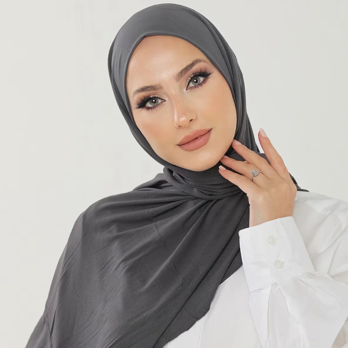 Luxury Breathable Jersey Hijab Soft Solid Scarf Musulman Headscarf Femme Islamic Long Shawl Wraps Women Turban Foulard