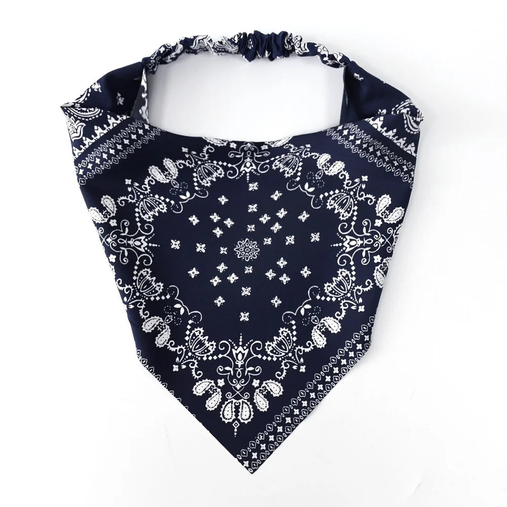 Kuromi Hair accessories woman Floral Print Hair Scarf Bohemia Bandana Elastic Band Triangle Scarf Kerchief Women Girl Headscarf
