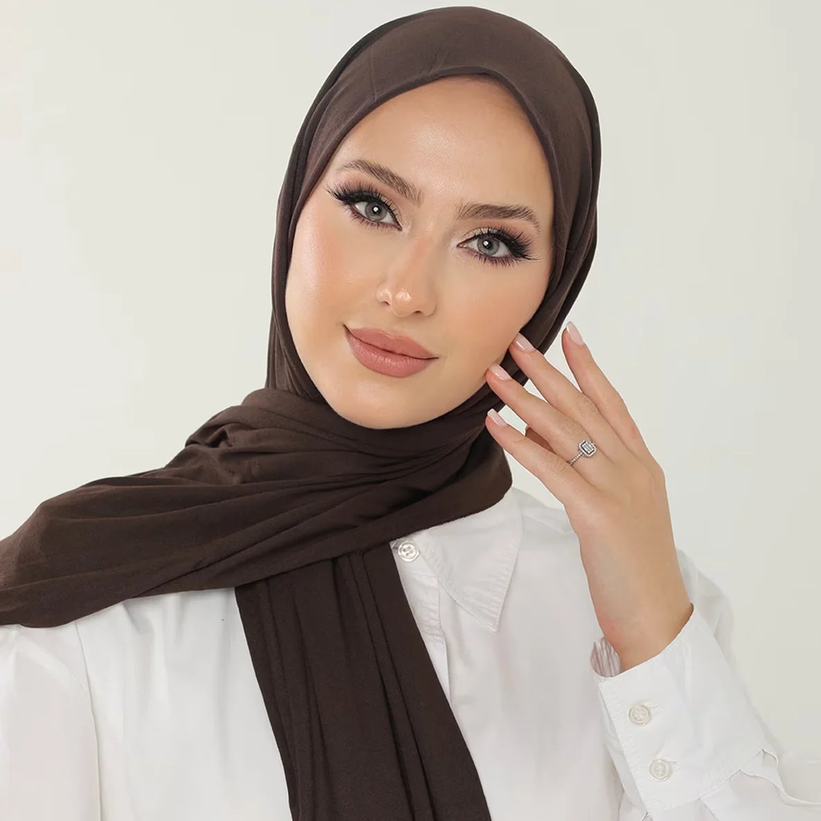 Luxury Breathable Jersey Hijab Soft Solid Scarf Musulman Headscarf Femme Islamic Long Shawl Wraps Women Turban Foulard