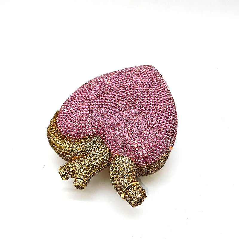 Chic clutches women evening party bag diamonds crystal clutch heart beat purses bag crystal purses