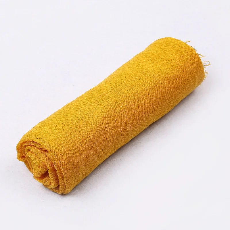 180*90cm Women Muslim Crinkle Hijab Scarf Femme Musulman Cotton Linen Solid Headscarf Islamic Hijab Shawls and Wraps Wholesale