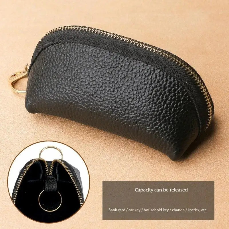 PU Leather Car Key Case Men Women Wallets Housekeeping Keys Covers Zipper Storage Pouch Card Bags