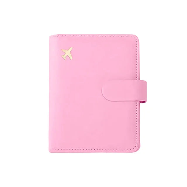 RFID Blocking Waterproof Leather Passport Holder Travel Credit Card Wallet Passport Book for Women Men Buckle Passport Cover