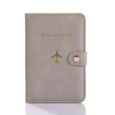 RFID Blocking Waterproof Leather Passport Holder Travel Credit Card Wallet Passport Book for Women Men Buckle Passport Cover