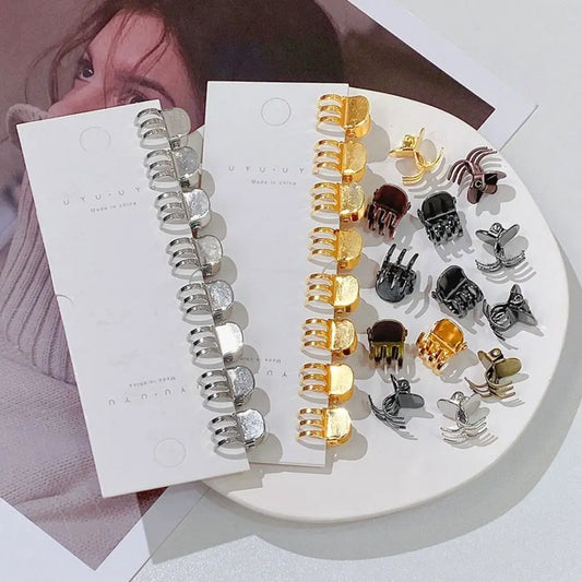 5pcs/lot antique copper small mini hair claws jaw crab clamp clips pin metal  grey color hair accessories for women goody