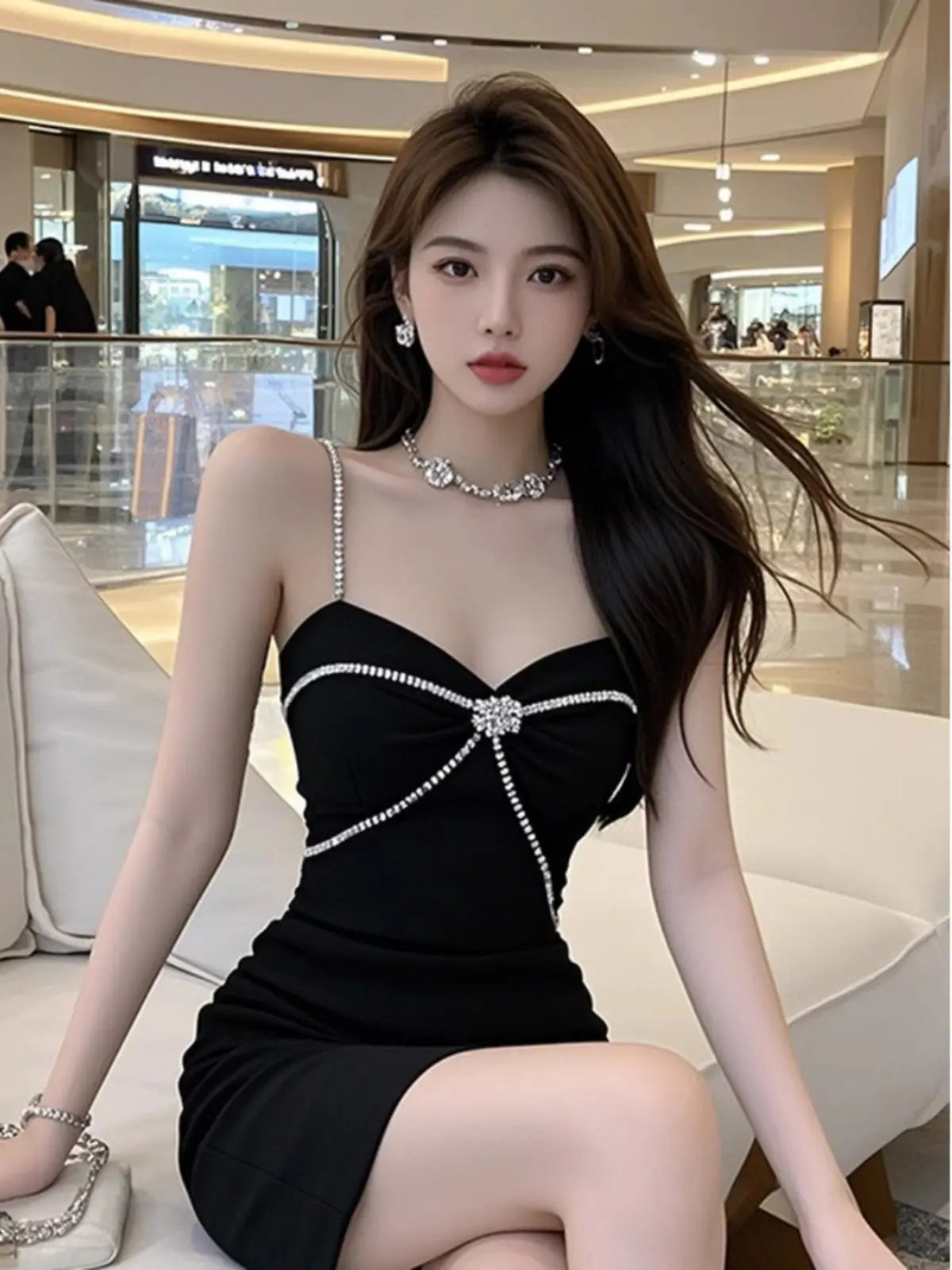 Hepburn Style Elegant Dress Delicate Design Party Gown Strapless Dress