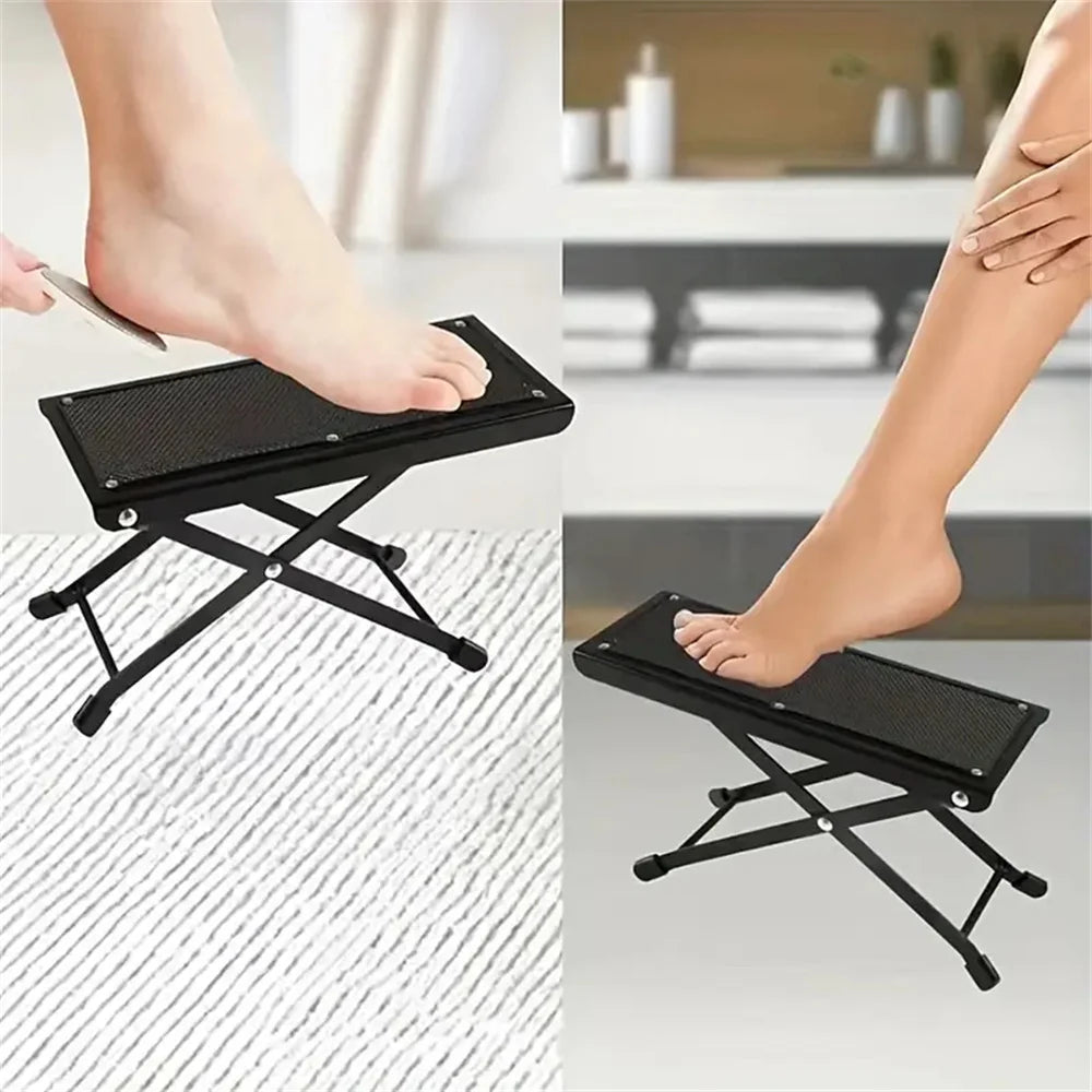 Adjustable Folding Footrest 4-Height Levels Non-Slip Pedicure Platform Stable Pedal Stand for Beauty Salons Toe Nail Care Tool