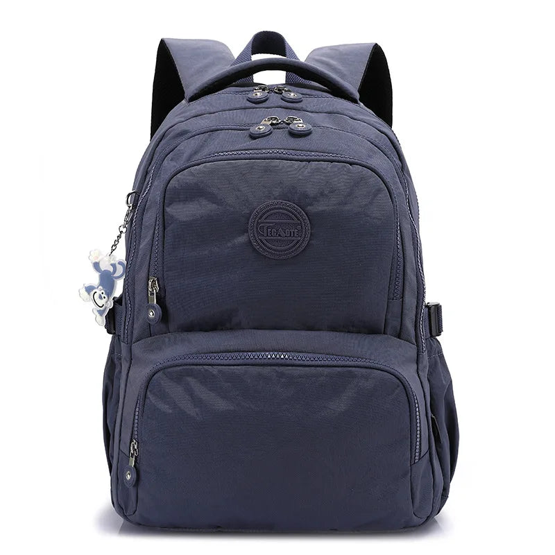Nylon Waterproof Large Capacity A4 Men Women Backpack School Bag for Boy Girl Travel Bag Green Blue Red Pink Black M2302