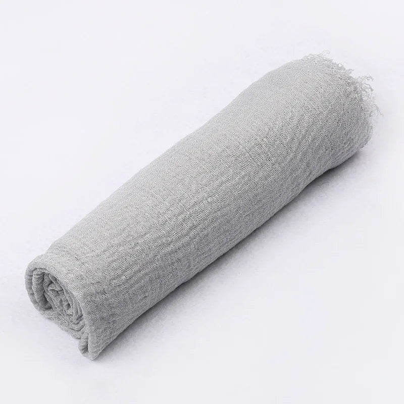 180*90cm Women Muslim Crinkle Hijab Scarf Femme Musulman Cotton Linen Solid Headscarf Islamic Hijab Shawls and Wraps Wholesale