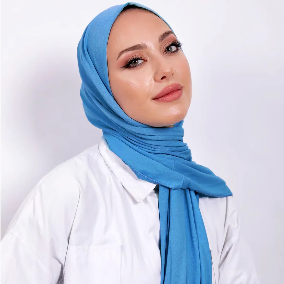 Luxury Breathable Jersey Hijab Soft Solid Scarf Musulman Headscarf Femme Islamic Long Shawl Wraps Women Turban Foulard